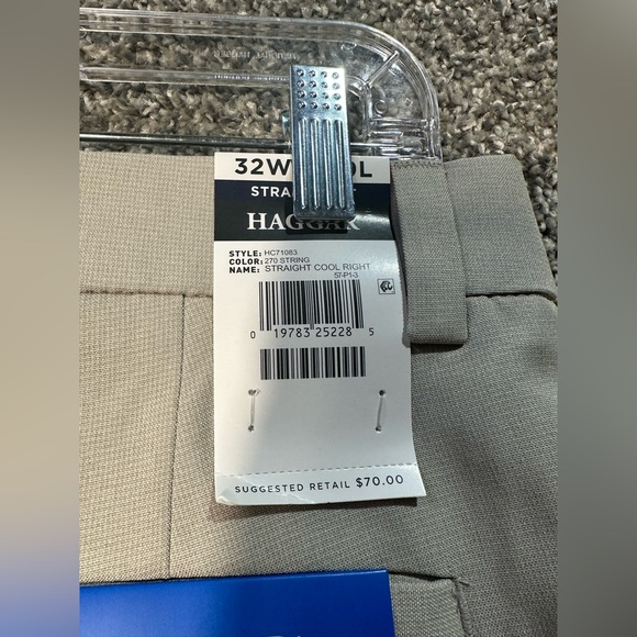 NWT Haggar Men's Cool Right Performance Flex Fit Flat Front Pant Size 32x29 - Picture 6 of 8